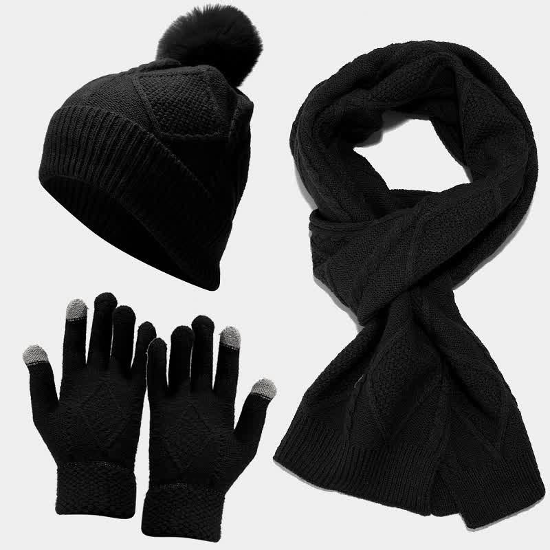 Drune | Knitted Accessory Set – Stylish Hat, Scarf, and Gloves