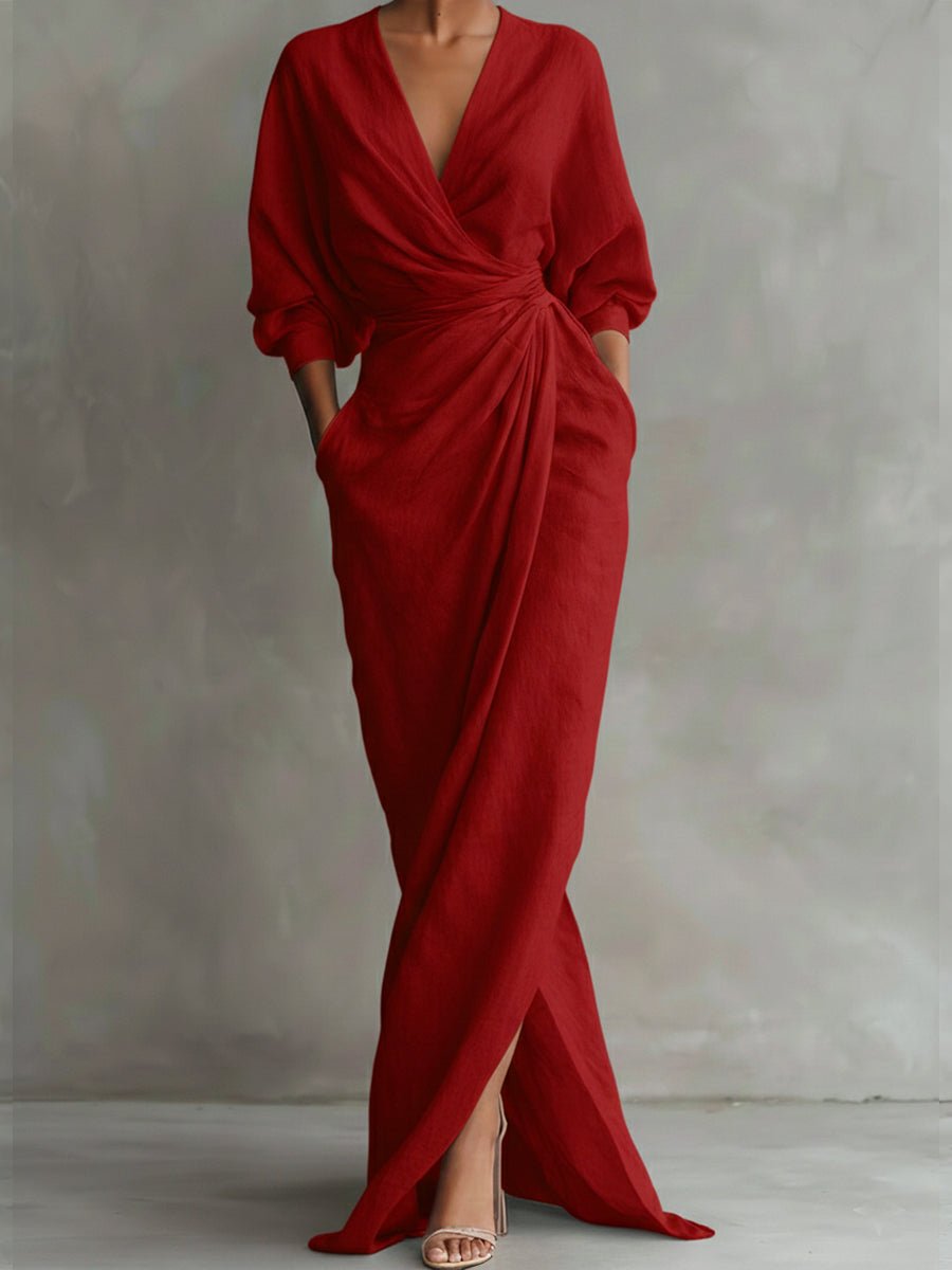 Franziska | Elegantes and stilvolle langen Ärmeln Maxikleid