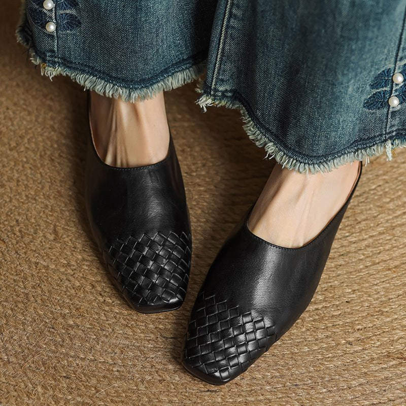 Sienna | Stilvolle und bequeme Slip-On-Pantoletten aus geflochtenem Leder