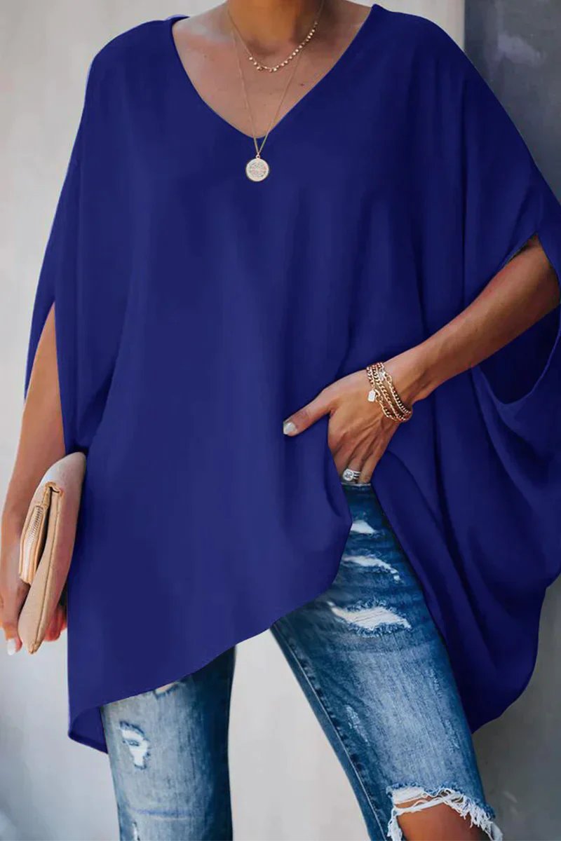 Greta | Bequemes oversized Tunika Oberteil mit V-Ausschnitt