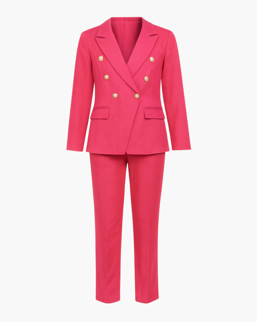 Doppelreihiger Hosenanzug mit Zierknöpfen