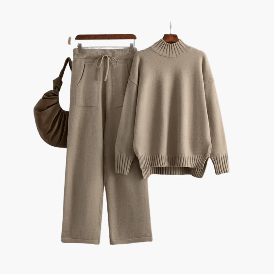 Vista | Turtleneck Jumper Set – Relaxed Fit with Wide-Leg Trousers