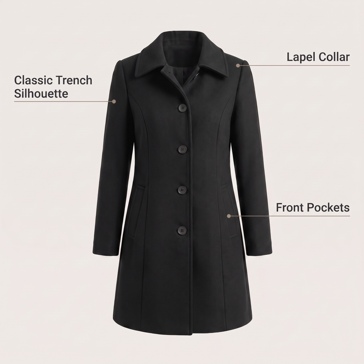 Aveline | Classic Trench Coat – Elegante Passform für Frauen