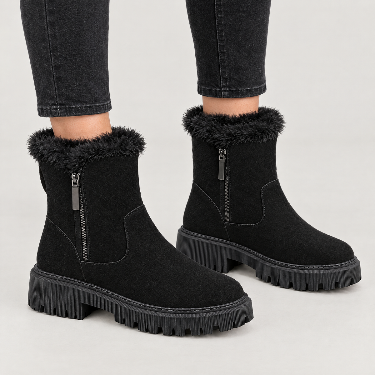 Klara | Winter Ankle Boots – Cleated Sole Style für Damen