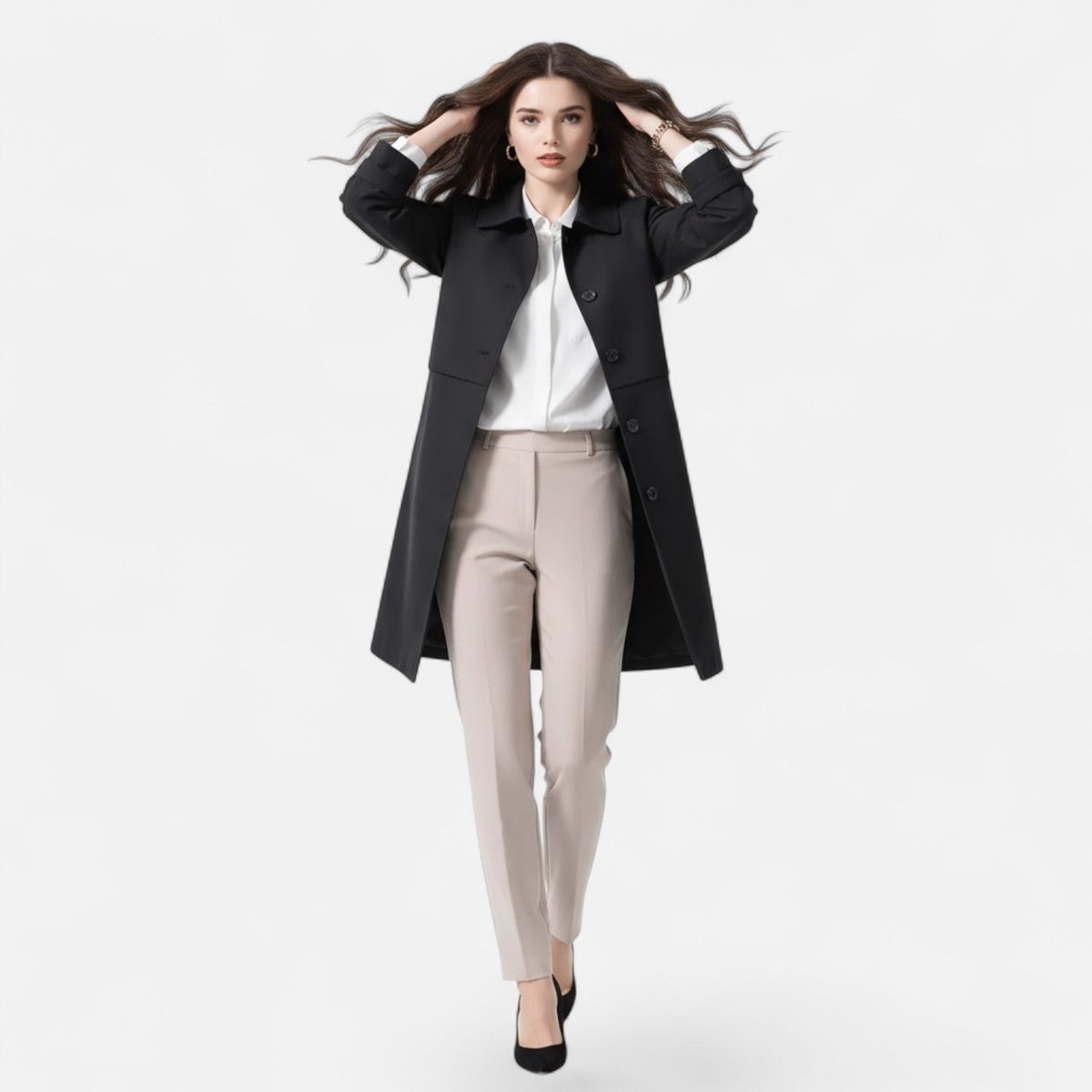 Emilia | Klassischer und eleganter Midi Trenchcoat