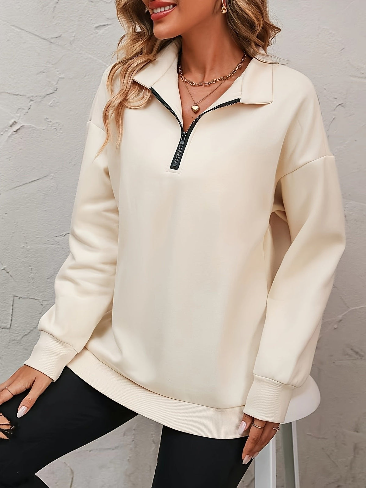 Gwyneth | Half-Zip Sweatshirt – Relaxed Style for Women