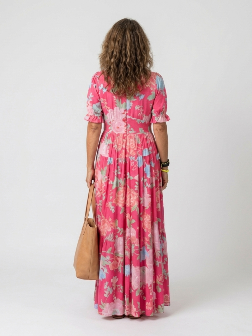 Adele | Florales Plissé-Maxikleid für Damen – Elegant & Fließend für den Sommer 7
