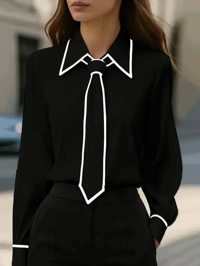 Adeline | Elegante und zeitlose Bluse mit Kontrastbesatz 2