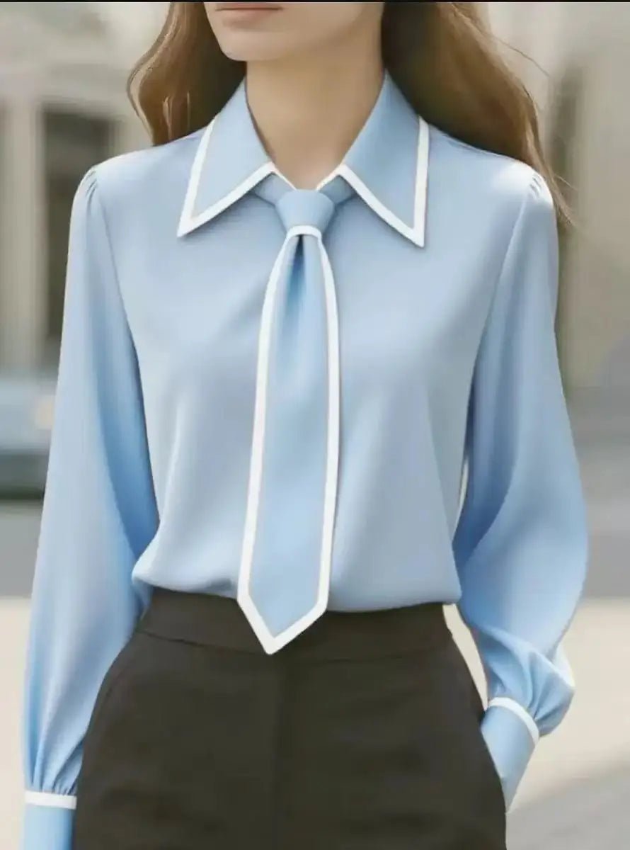 Adeline | Elegante und zeitlose Bluse mit Kontrastbesatz 3