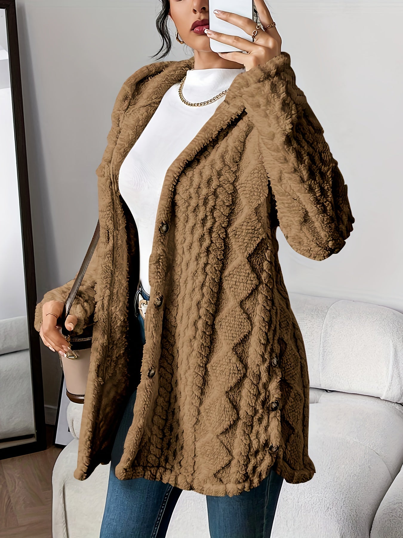 Adriana | Plüsch-Kapuzenstrickjacke 3
