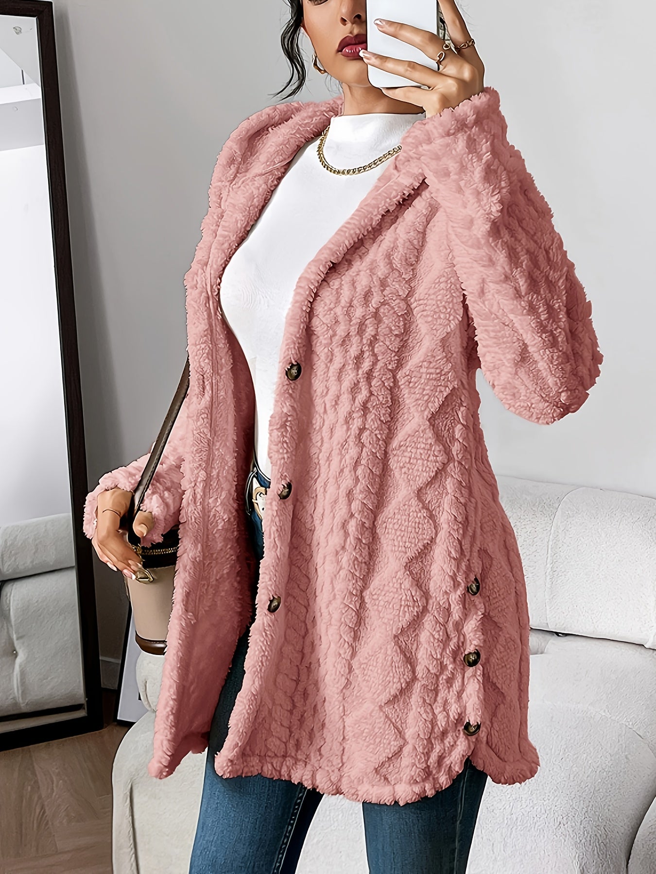 Adriana | Plüsch-Kapuzenstrickjacke 7