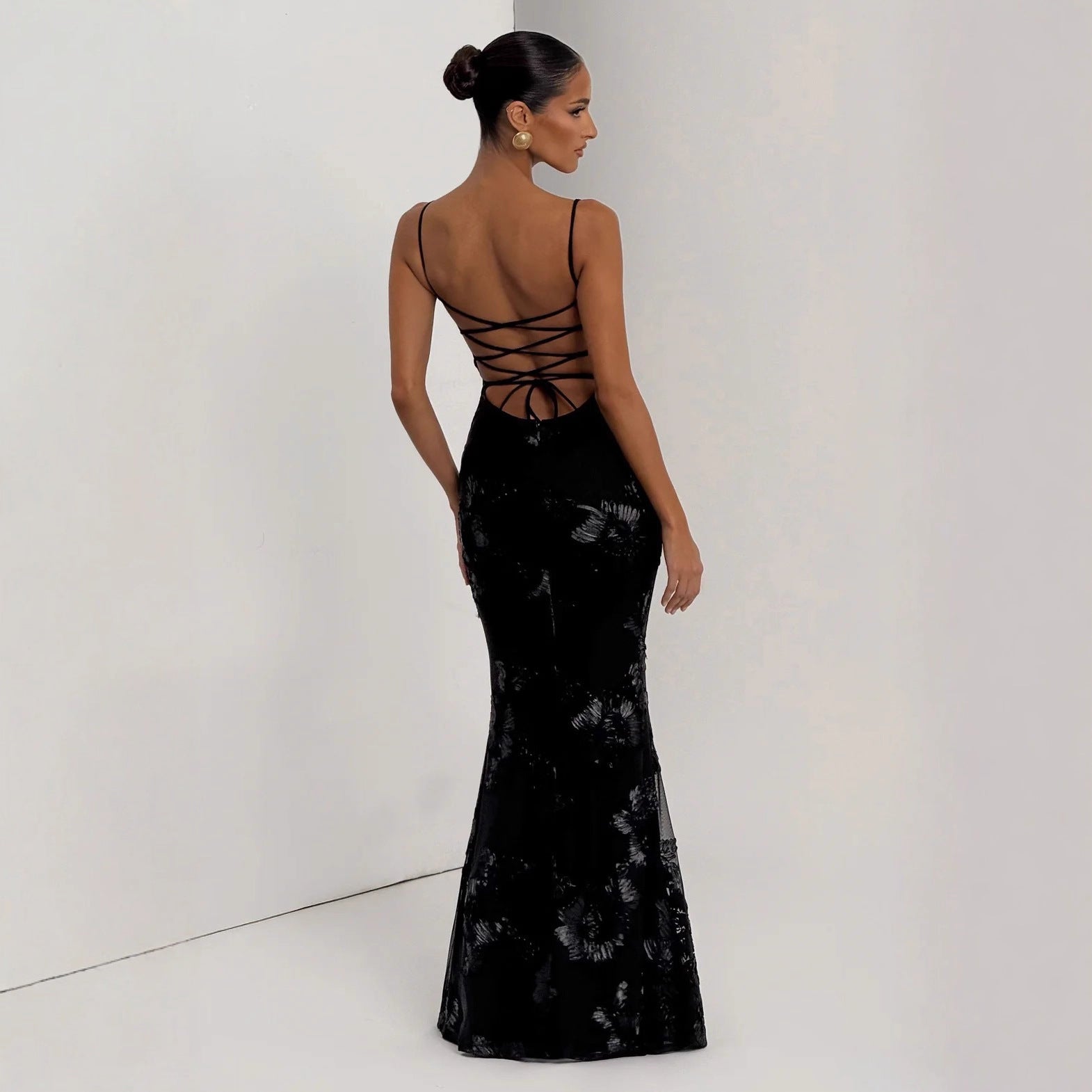 Aelara | Maxikleid Blumenverzierung Elegante Meerjungfrau Stil 3