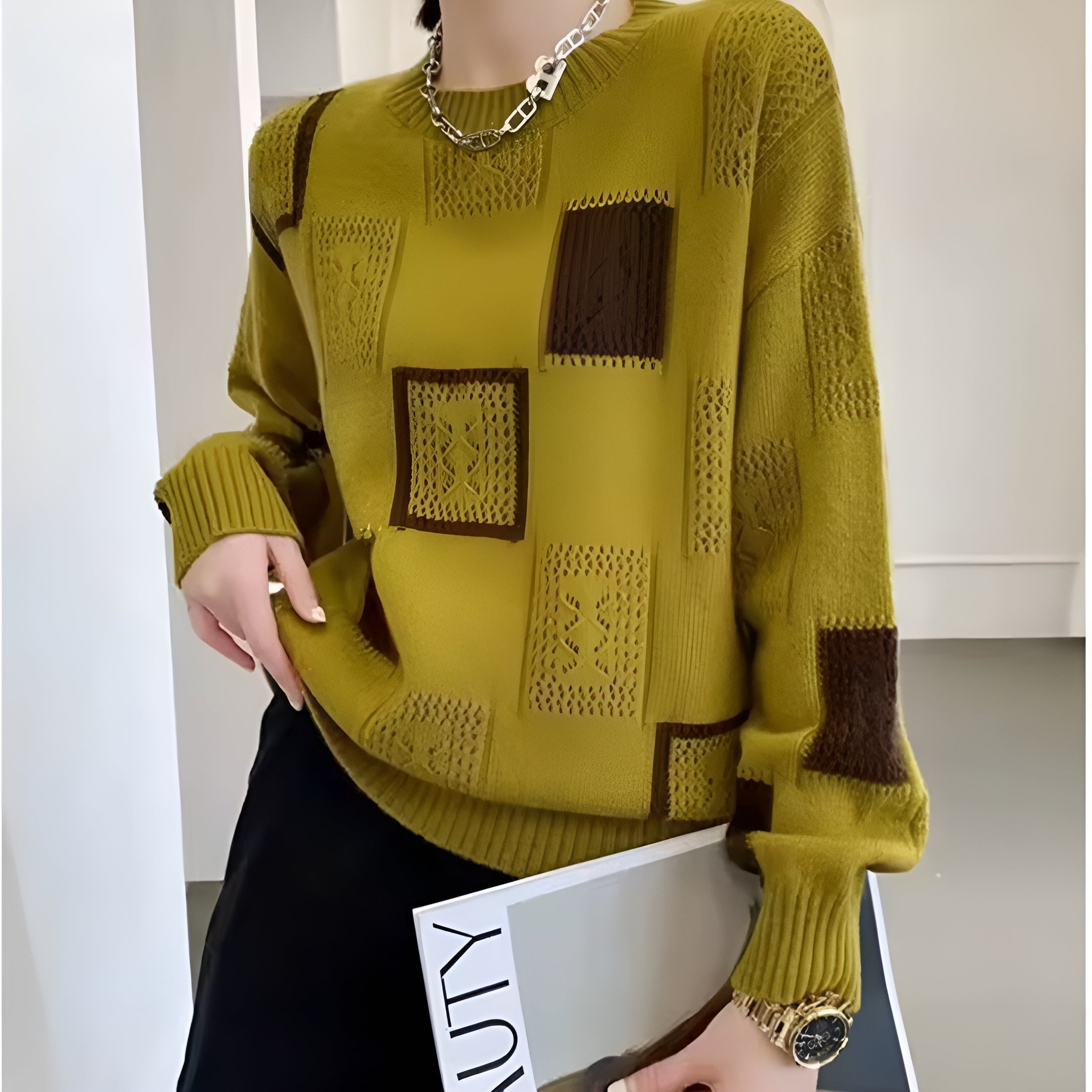 Alice | Eleganter Pullover mit Karos 3
