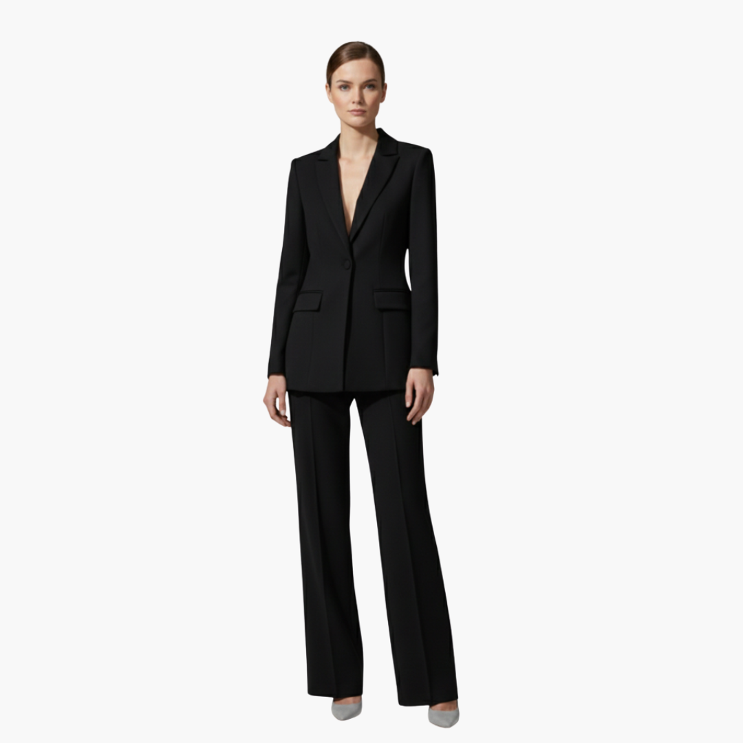 Allegra | Elegantes, Strukturierte Damen Blazer-Anzug-Set in Hellblau 11