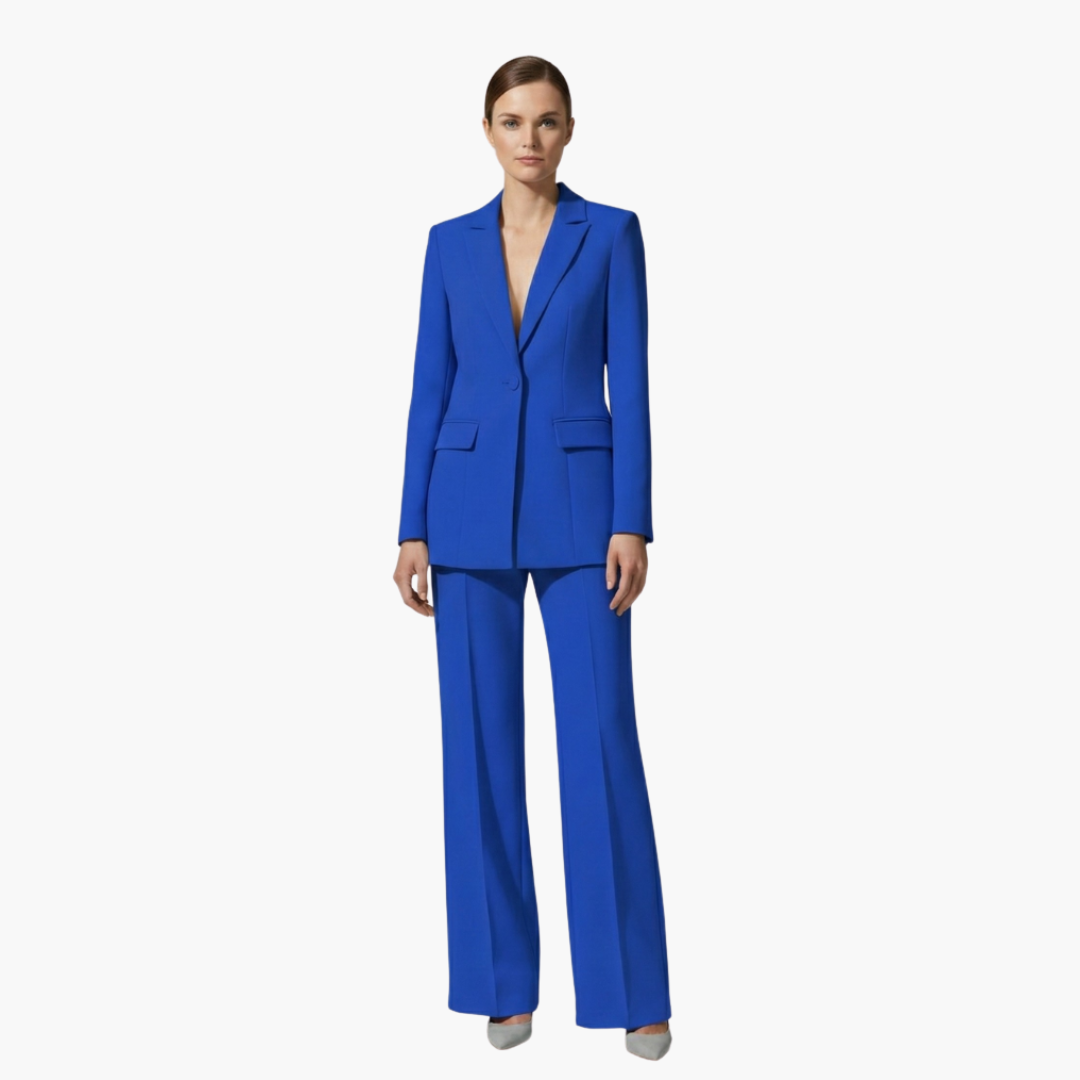 Allegra | Elegantes, Strukturierte Damen Blazer-Anzug-Set in Hellblau 6