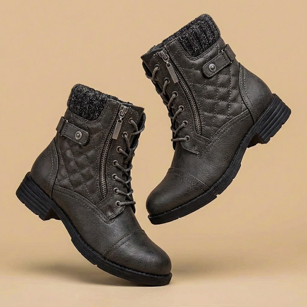 Amara | Elegante und stilvolle gesteppte Lederstiefel 1