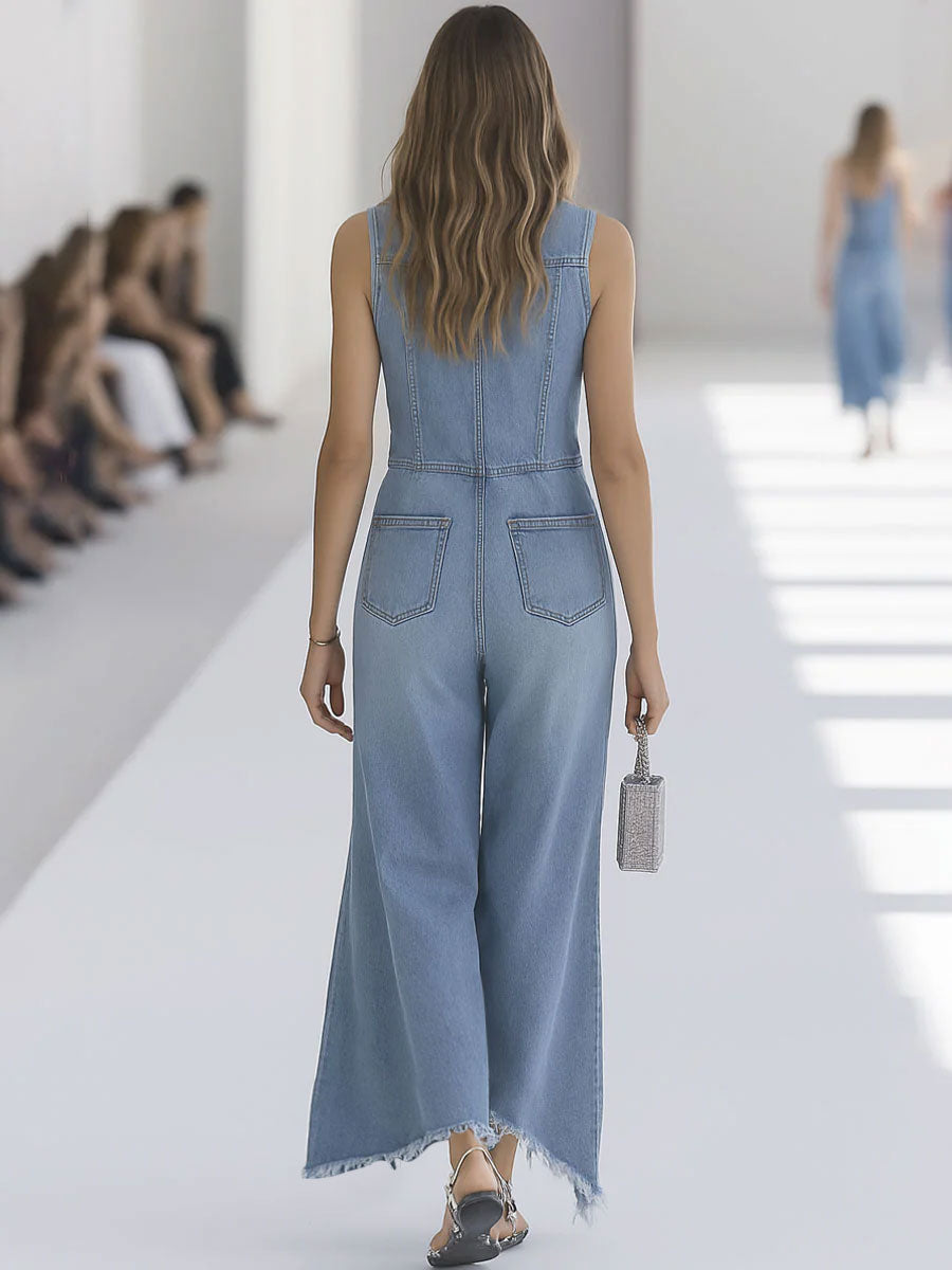 Andromeda | Ärmelloser, Eleganter Damen Jumpsuit – Festlich, Ideal für Sommer, Schwarz 3