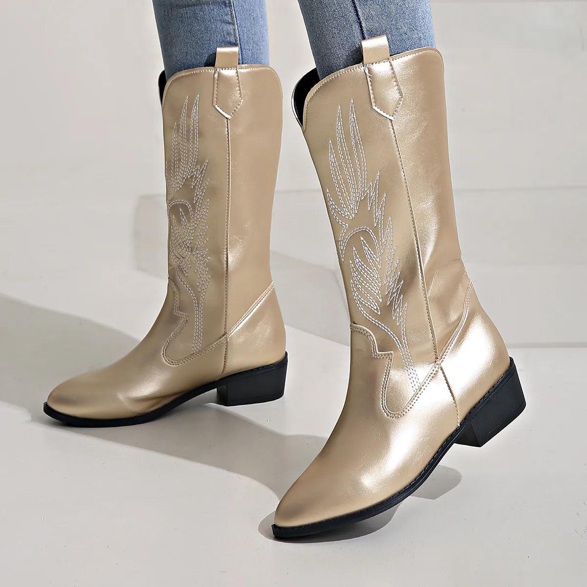 Angelika | Stilvolle Cowboystiefel Aus Leder Im Western-Look Für Damen 6