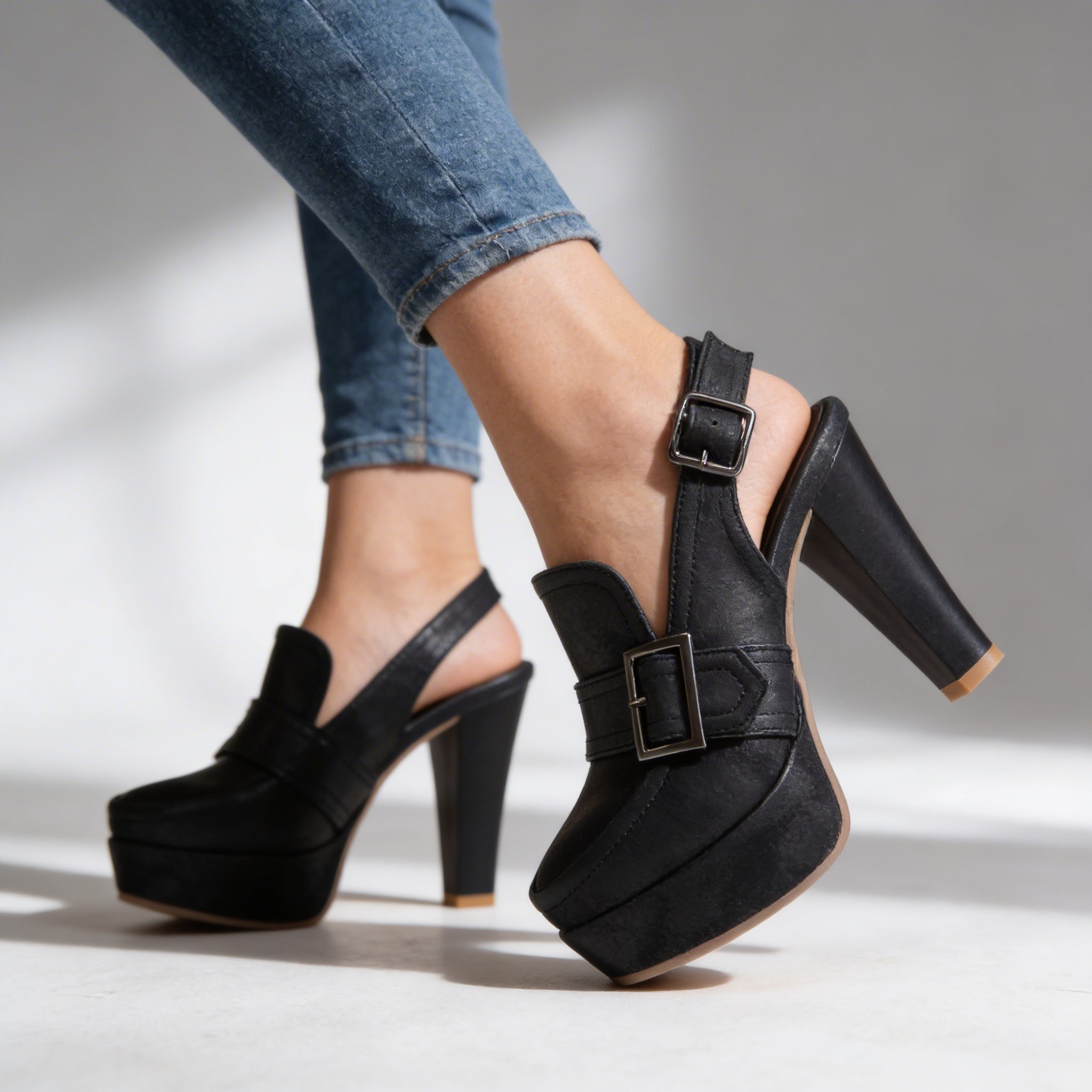 Anneliese | Plateau Sandalen Damen Slingback Retro Chic Elegant 5