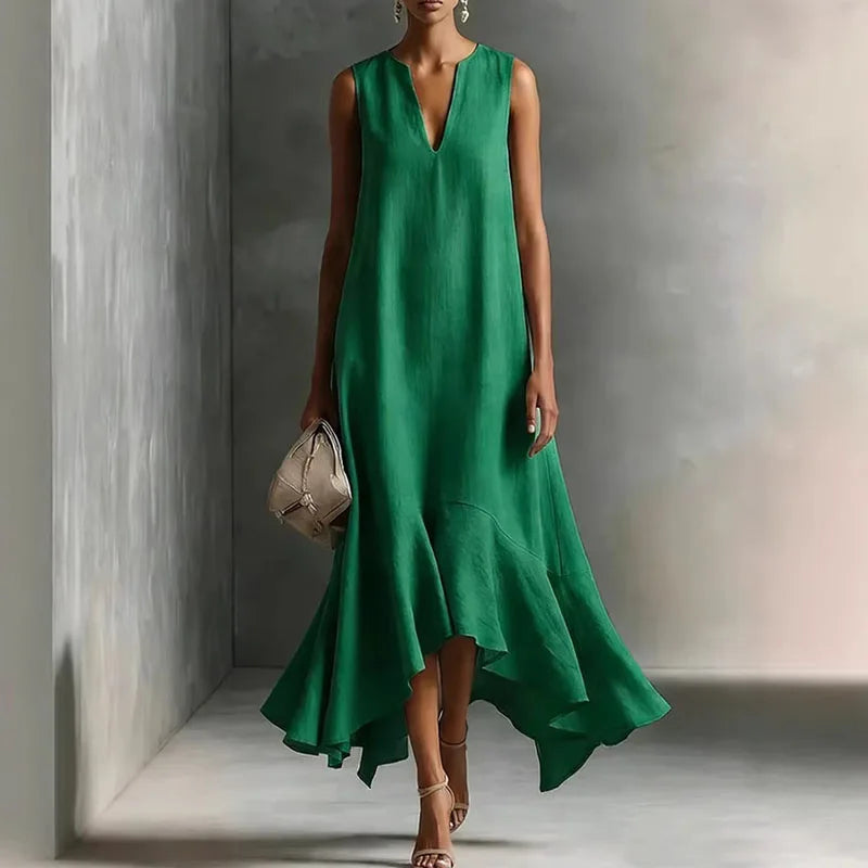 Aurelia | Elegant, Fließendes & Atemberaubendes Sommerkleid Damen mit V-Ausschnitt 2