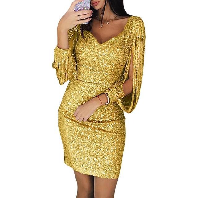 Aurielle | Funkelndes Und Elegantes Damen-Paillettenkleid Mit V-Ausschnitt 5
