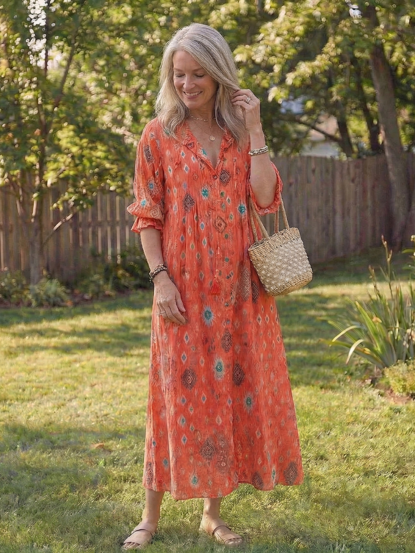 Ava | Florales, Elegantes Maxikleid für Damen – Langes Maxikleid für den Sommer 2