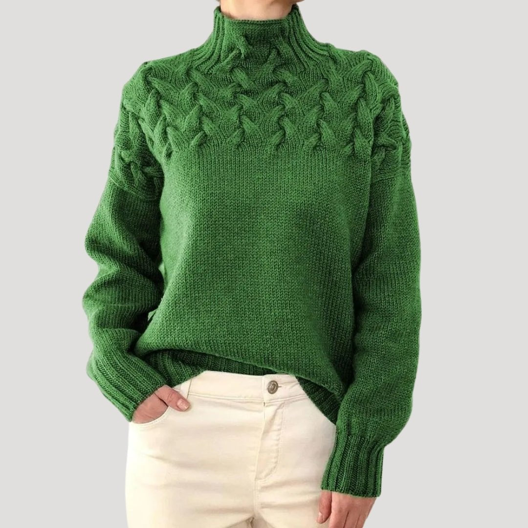 Avery | Eleganter und kuscheliger Zopfstrick-Rollkragenpullover 2