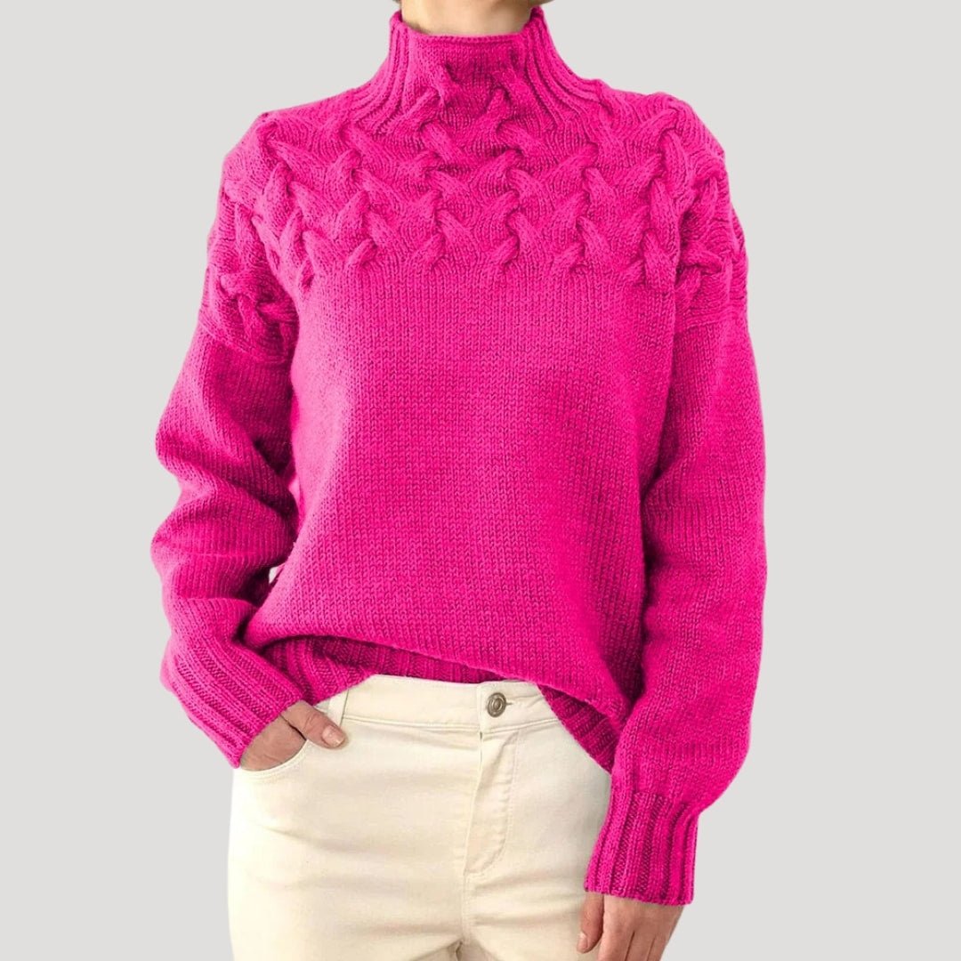 Avery | Eleganter und kuscheliger Zopfstrick-Rollkragenpullover 4