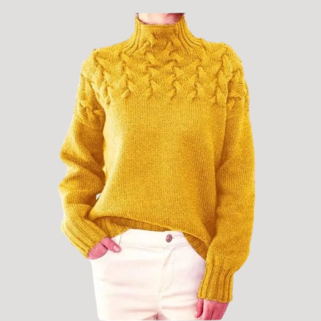 Avery | Eleganter und kuscheliger Zopfstrick-Rollkragenpullover 5