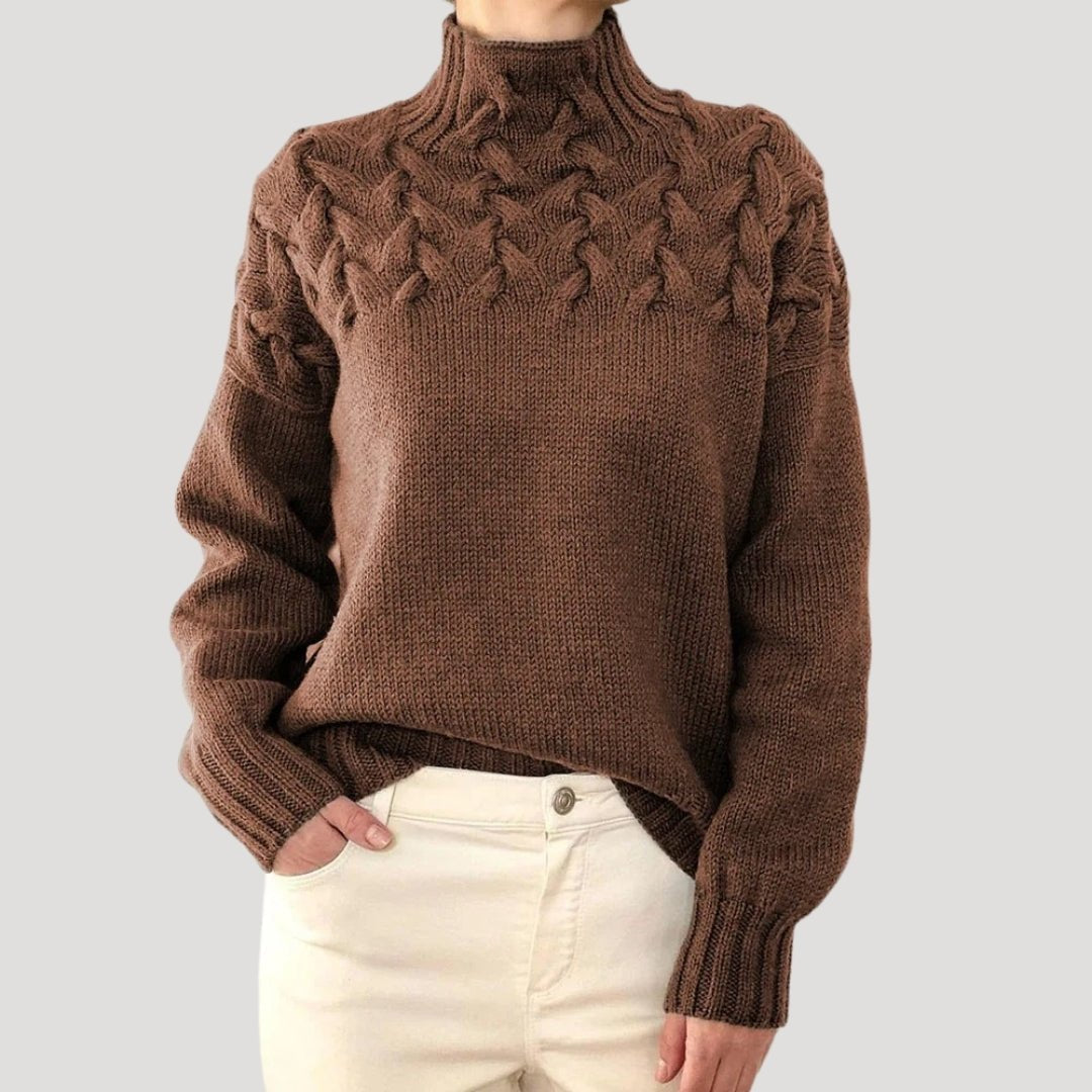 Avery | Eleganter und kuscheliger Zopfstrick-Rollkragenpullover 7