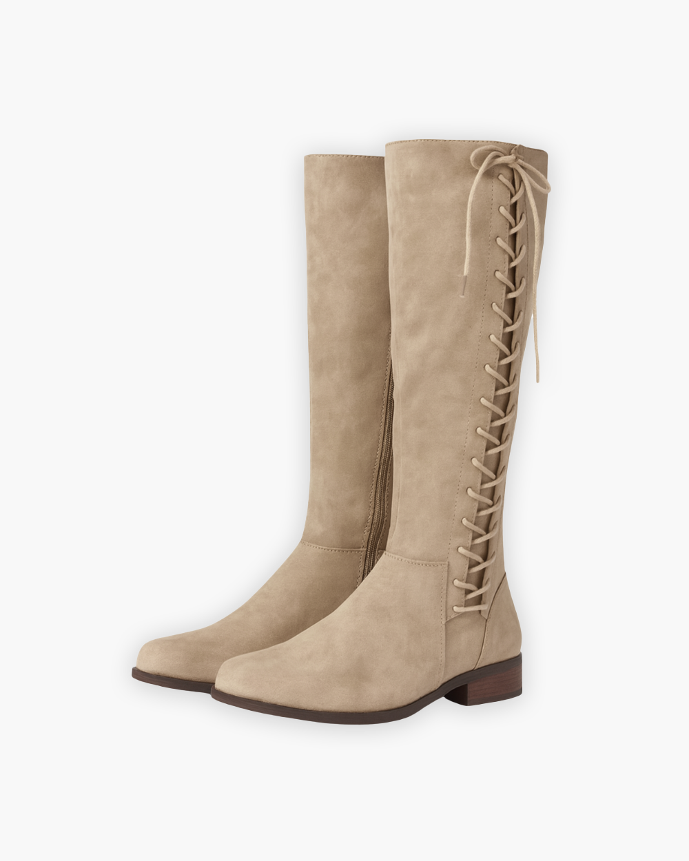 Kniehohe Stiefel mit seitlicher Schnürung