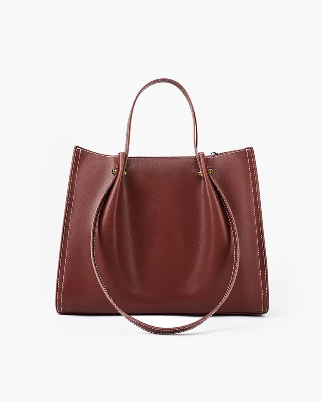 Beverly | Minimalistische Tragetasche aus veganem Leder mit Kontrastnähten 3