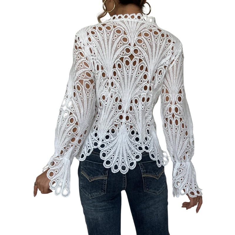 Biana | Elegante Bluse mit Spitzendetails für Festliche Anlässe – Damenbluse in Hochwertiger Baumwollmischung 4