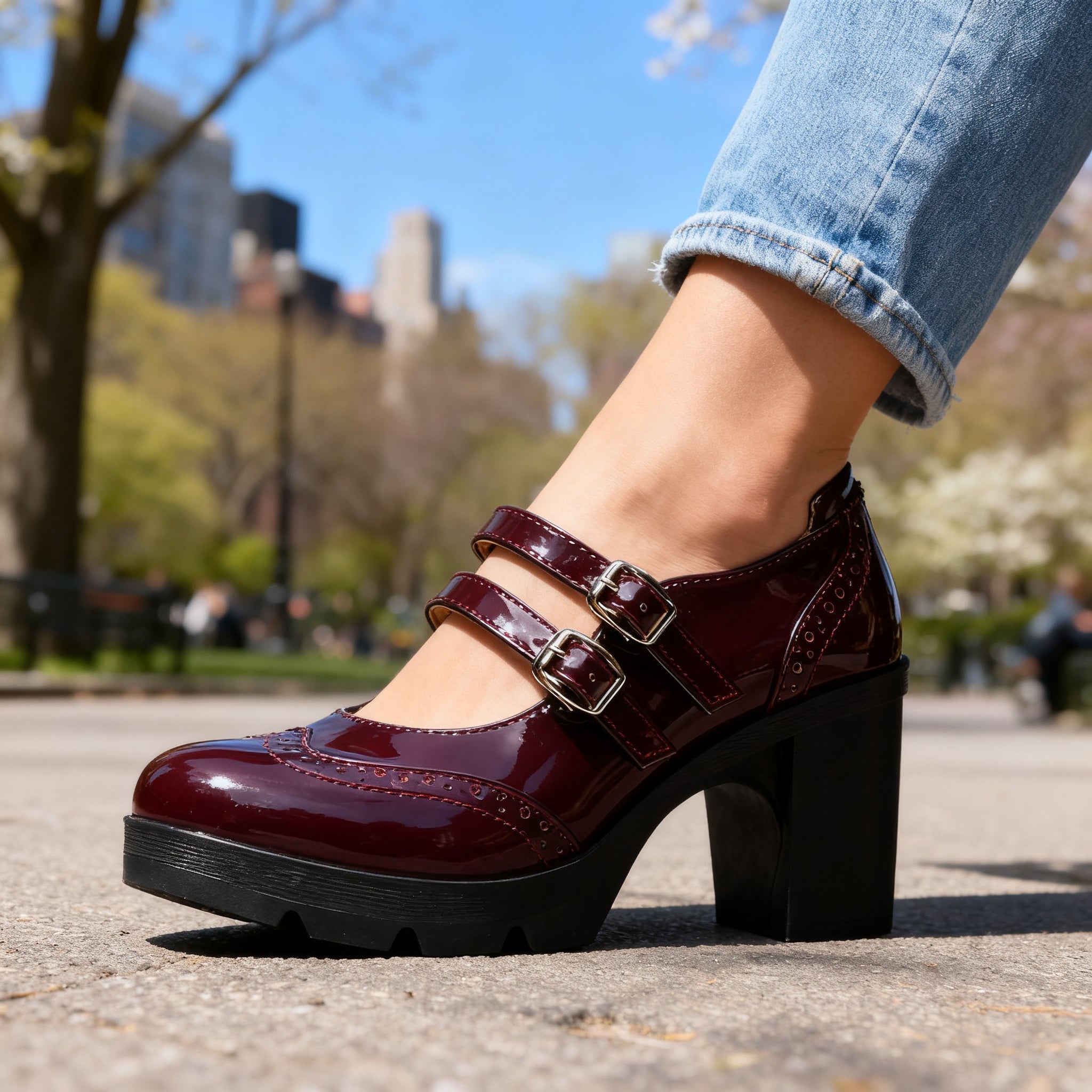 Brexley | Damen Schuhe Schuhe Damen Mary Jane Doppelriemen Elegant Casual 8