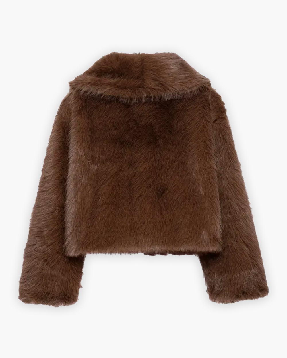 Kurz geschnittene Kunstfelljacke mit Schalkragen