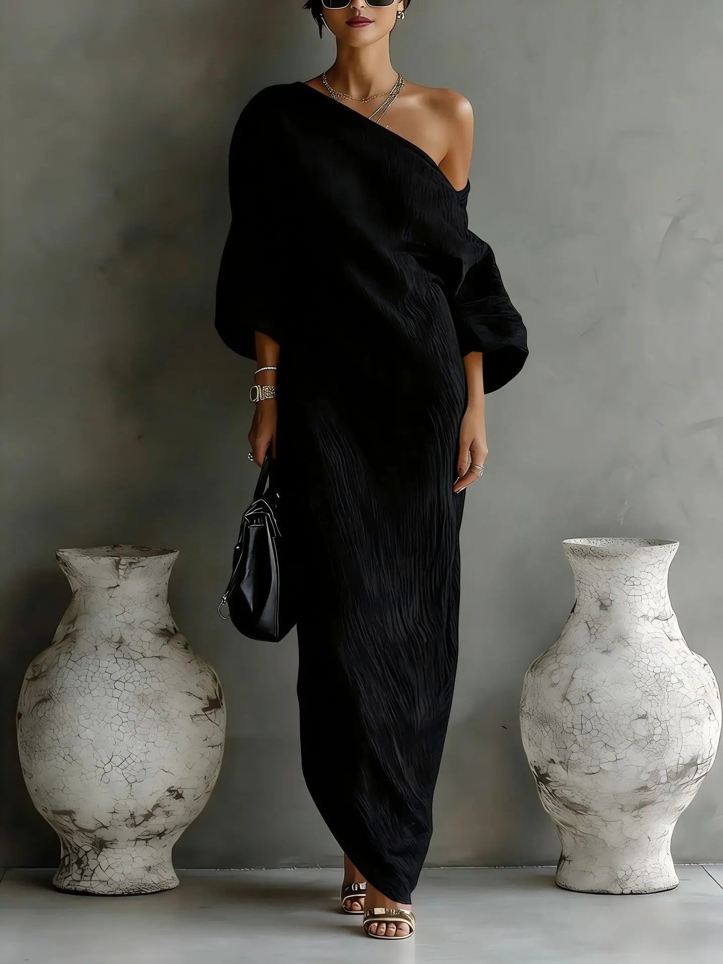 Celia | Elegantes, Atmungsaktives Maxikleid für Damen – Sommer One-Shoulder-Look 6