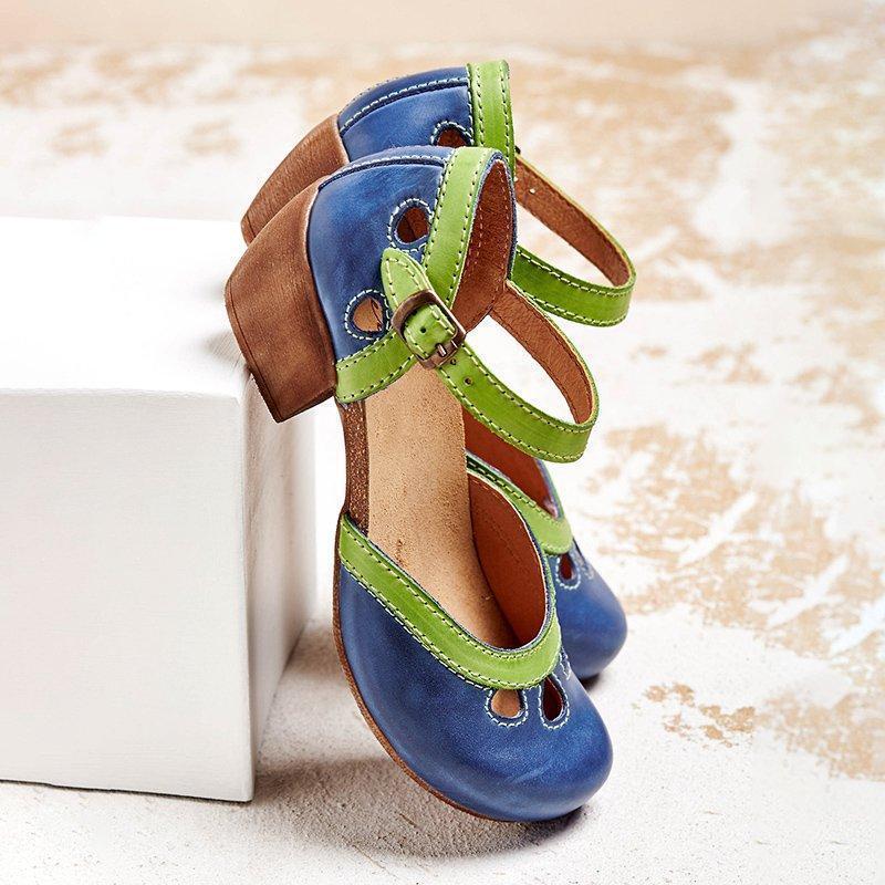 Celia | Sandalen Damen Niedriger Absatz Elegant Komfortabel Atmungsaktiv 0