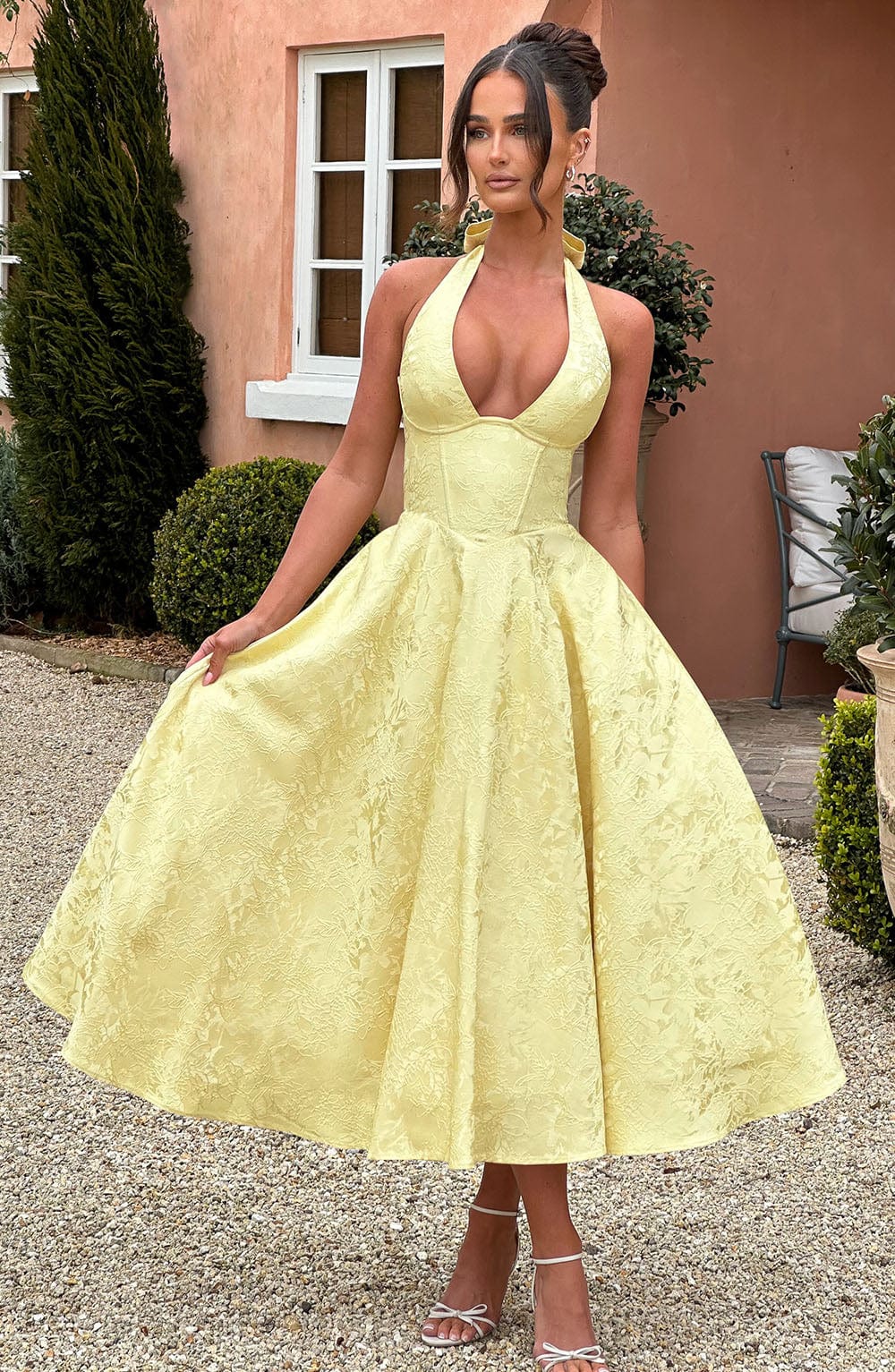 Celine | Damenkleid Hochzeitsgast Festlich Elegant V-Ausschnitt 6