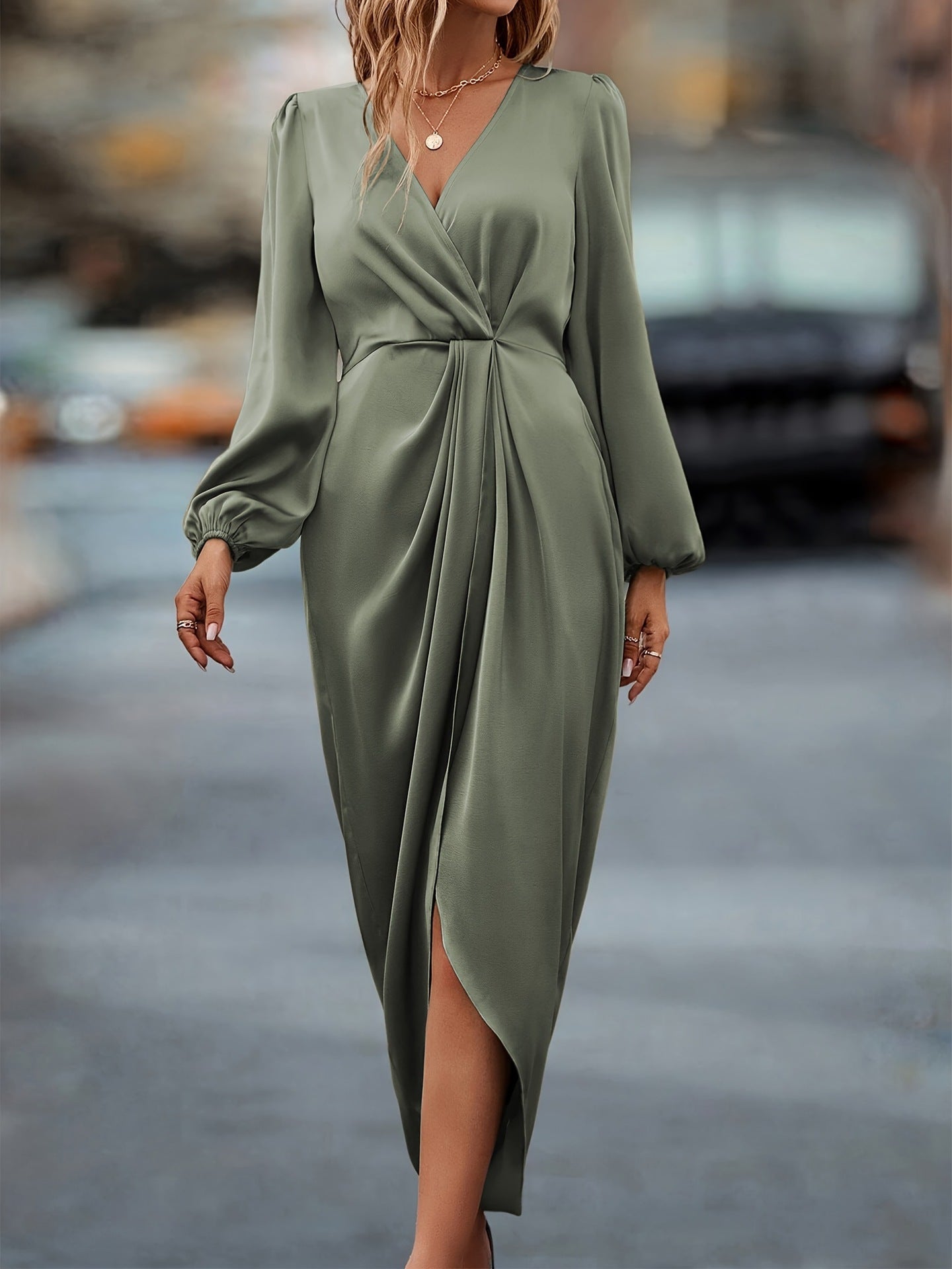 Celine | Elegantes, Feminines & Vielseitiges Midi-Wickelkleid für Damen 2