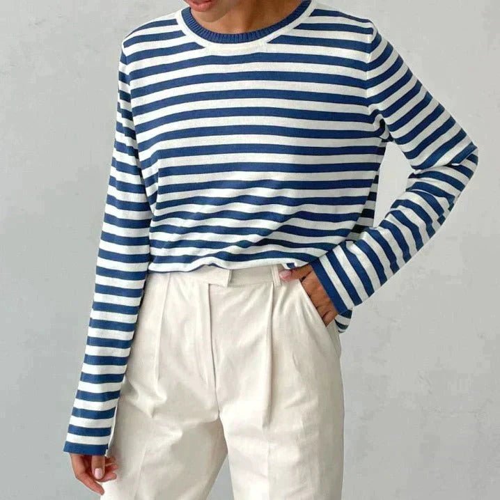 Clara | Zeitloser und schicker Strickpullover mit maritimen Streifen 8