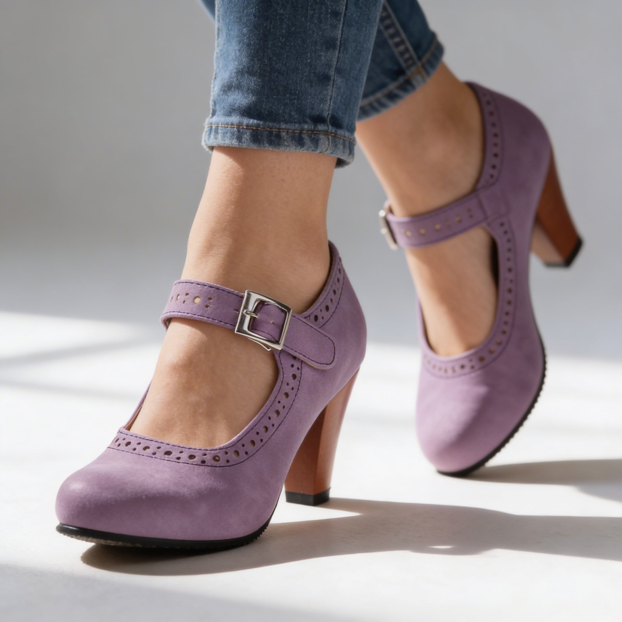 Cora | Damenpumps Blockabsatz Elegant Vintage Stil Komfortabel 9