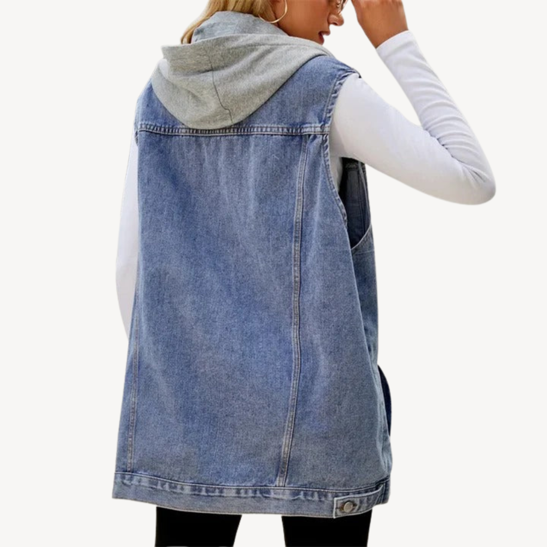 Drune | Denim Hoodie Weste für Frauen 1