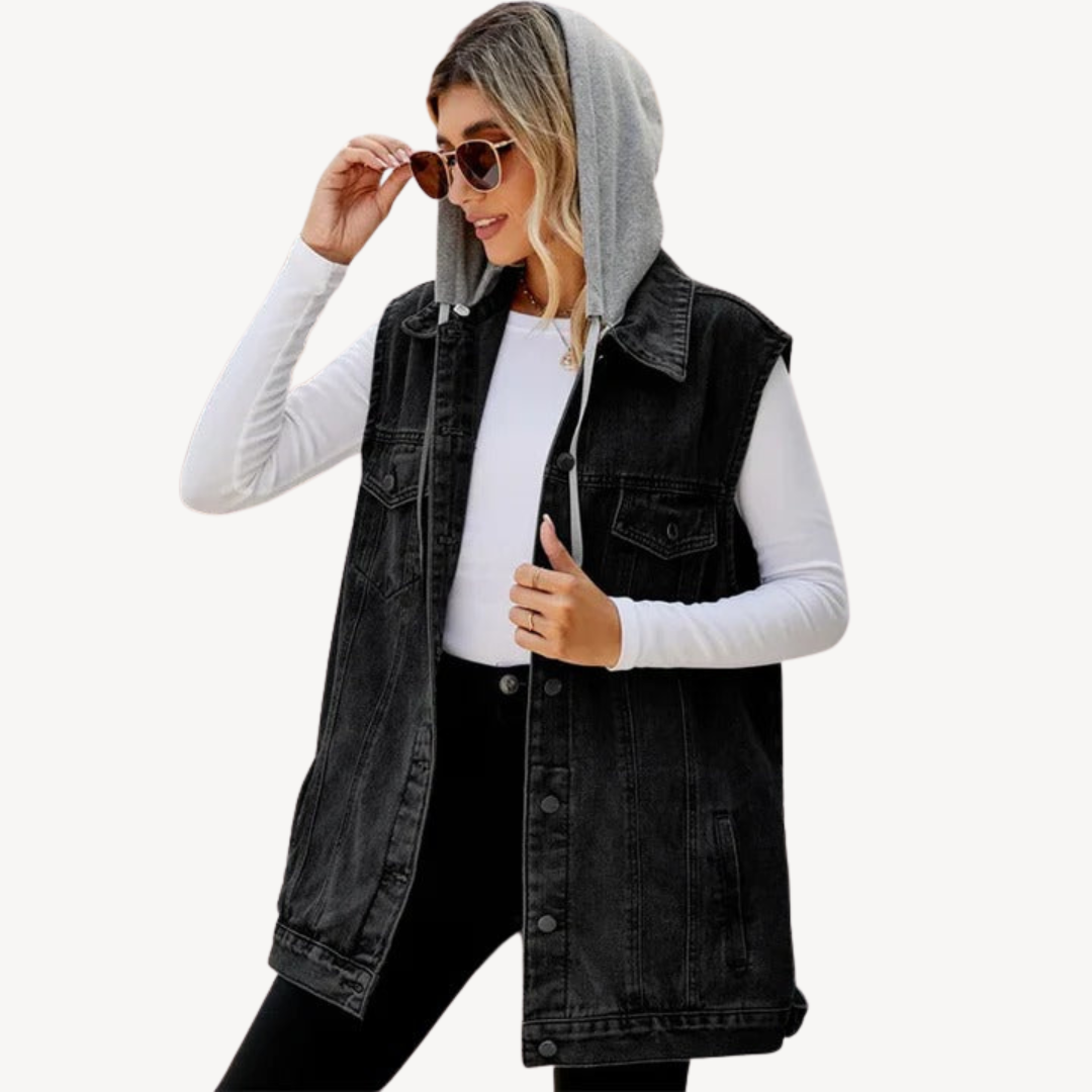 Drune | Denim Hoodie Weste für Frauen 2