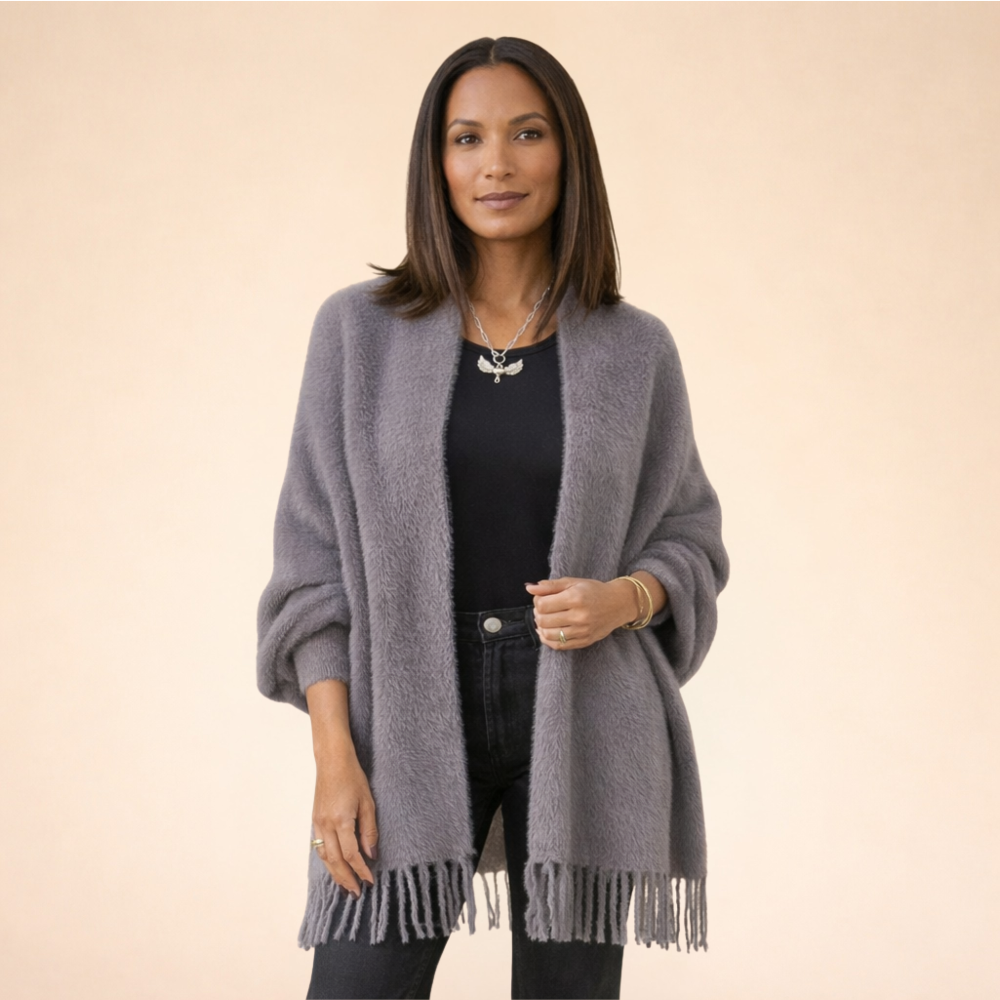 Elara | Damen Wintermantel – Schwarzer Mantel, Elegant & Warm 5