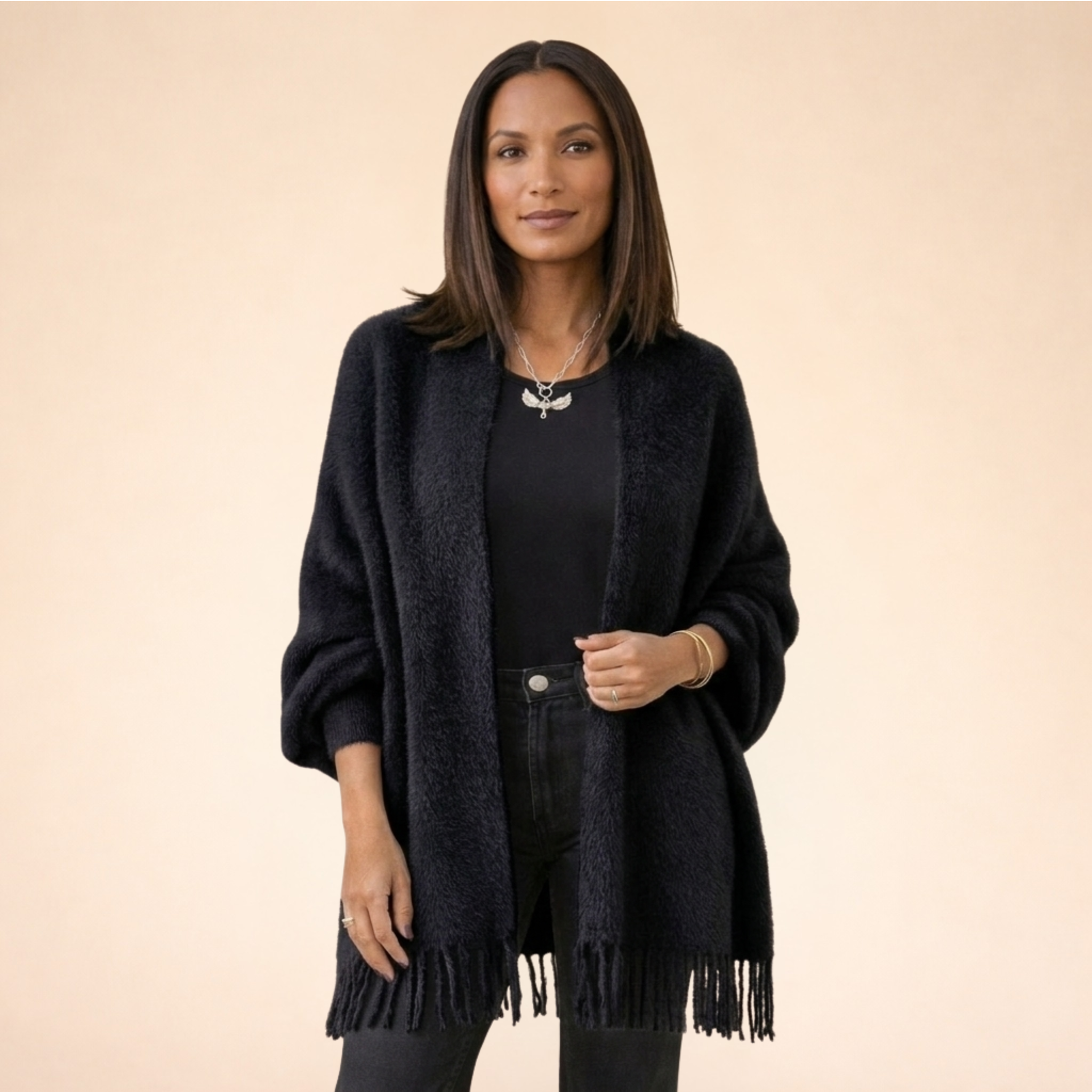 Elara | Damen Wintermantel – Schwarzer Mantel, Elegant & Warm 6