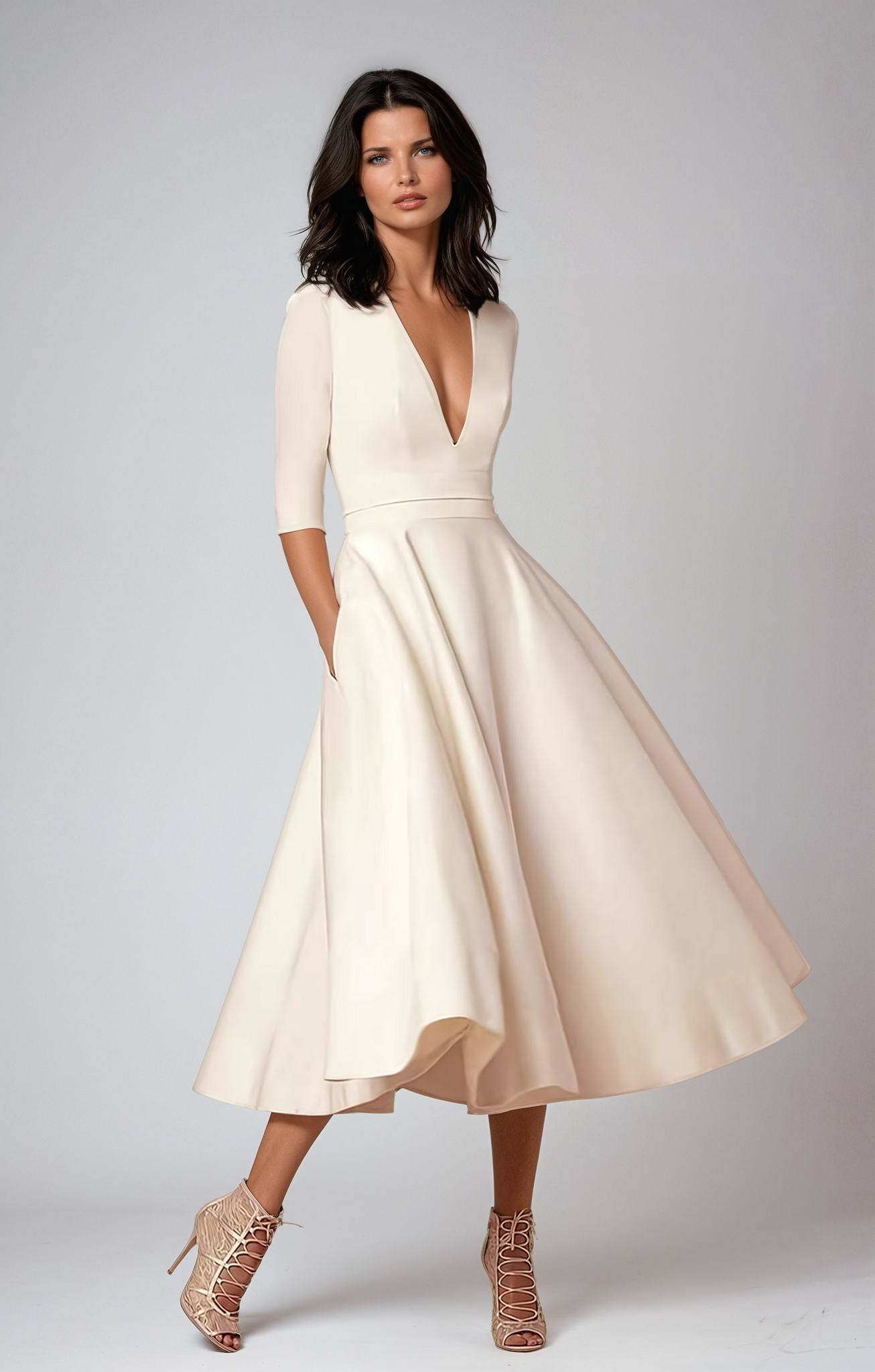 Elara | Midikleid Festlich – Elegant, Retro-inspiriert & Vielseitig für Hochzeitsgast 0