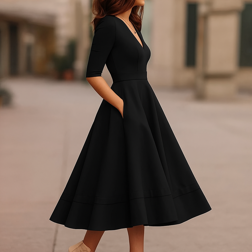 Elara | Midikleid Festlich – Elegant, Retro-inspiriert & Vielseitig für Hochzeitsgast 1