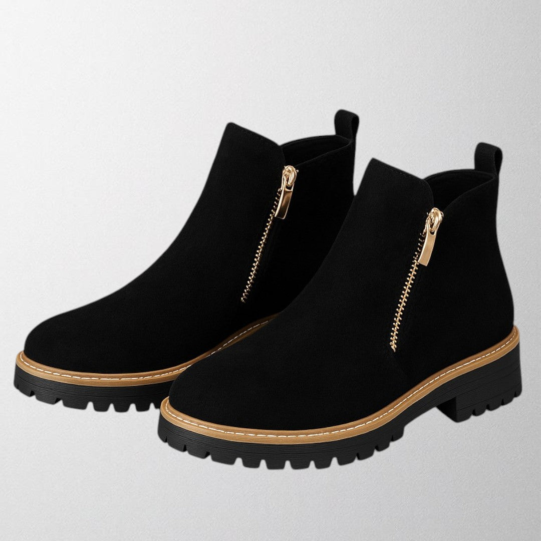 Elizabeth | Bequeme und elegante Stiefeletten mit runder Zehenpartie und seitlichem Reißverschluss 6