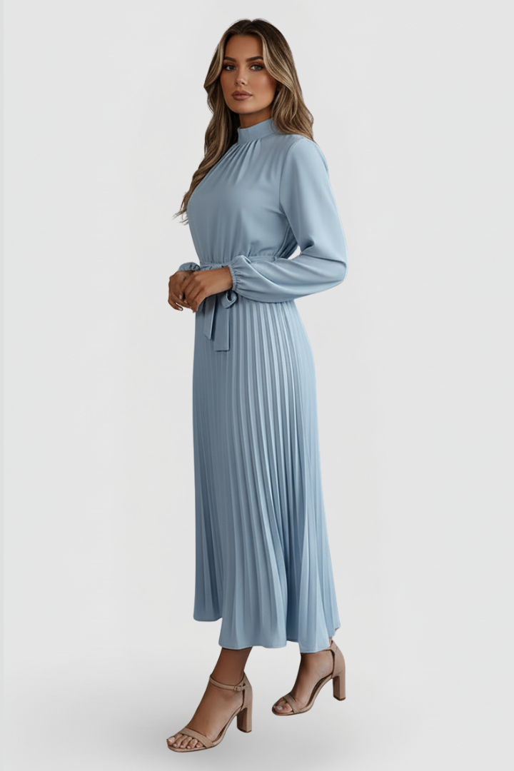 Elowen | Elegantes, Plissiertes Damen Midikleid – Festliche Kleider für Besondere Anlässe 4