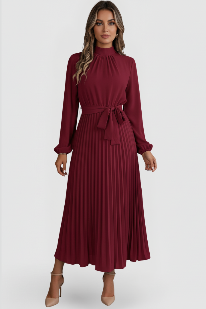 Elowen | Elegantes, Plissiertes Damen Midikleid – Festliche Kleider für Besondere Anlässe 6